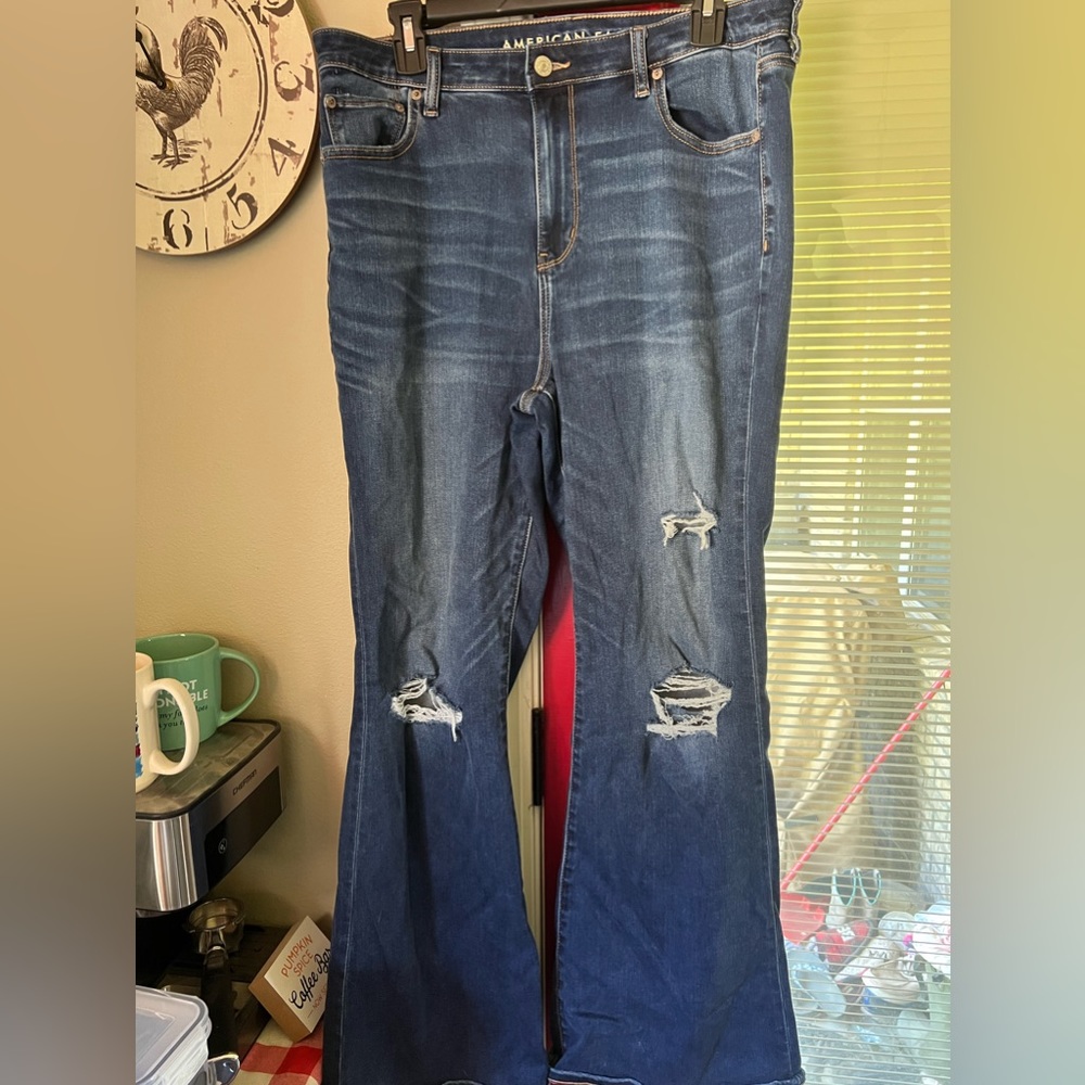 American Eagle super hi rise flare